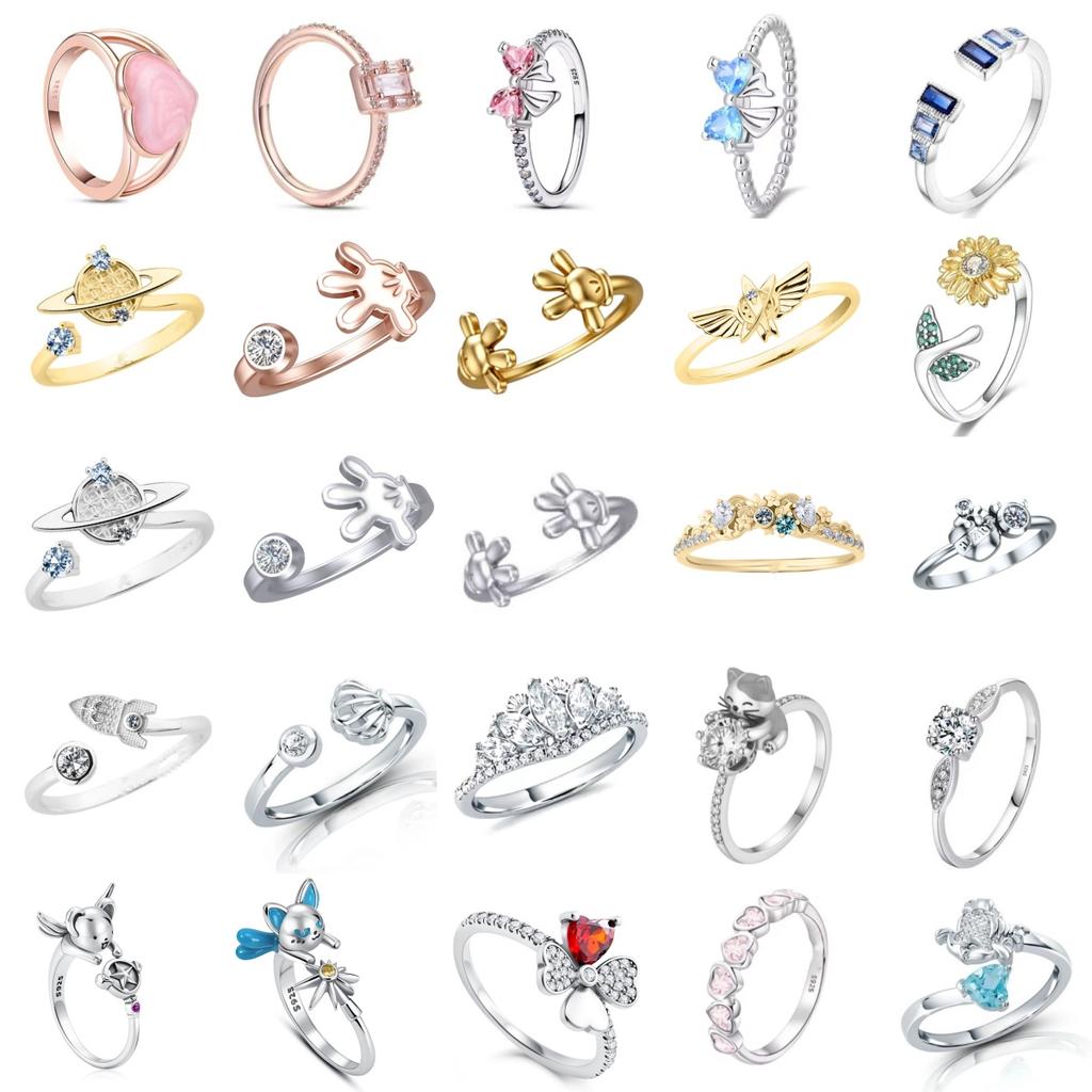 New 925 Silver Ring Zircon Shell Honey Jar Bow Ring Original S925 Finger Wedding Ring DIY Women's High Jewelry Gift
