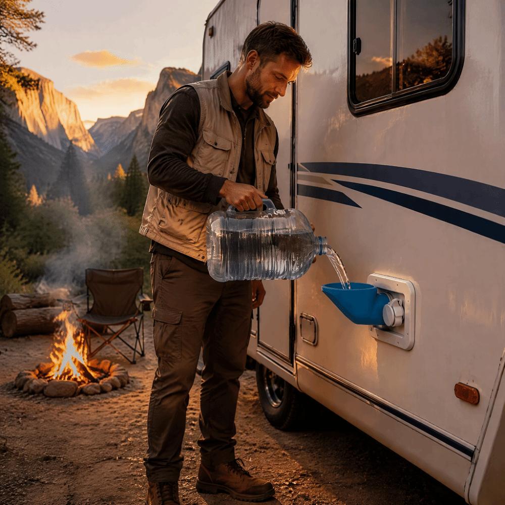 Overflow Prevention Water Inlet Funnel Wide Mouth RV Water Funnel Water Funnel  Motorhome