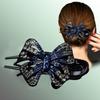 1PC Duckbill Clip Shiny Butterfly Crystal Hair Accessory Hairpin Ponytail Headwear Barrette Large Rhinestone for Women
