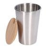 500ML Stainless Steel Beer Mug with Lid Single Layer Water Cup Outdoor Drinking Cup for Household