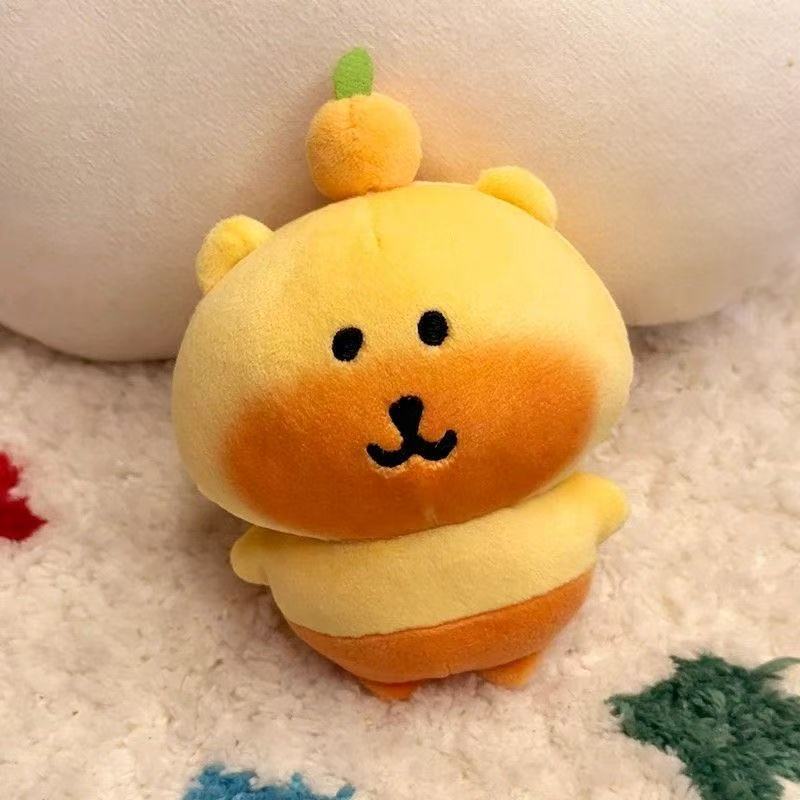 Cute Cartoon Self Deprecating Bear Plush Doll Keychain Pendant Toy Gift