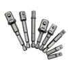 3/8Pcs Socket Adapter Rod Hex Shank To Square Head 1/4 3/8 1/2-Inch Air Screwdriver Socket Connector Rod Impact Driver Extension Bar