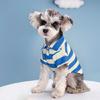 Dog Short Sleeved Shirt Casual PoloStriped T-Shirt Summer Clothing for Puppies