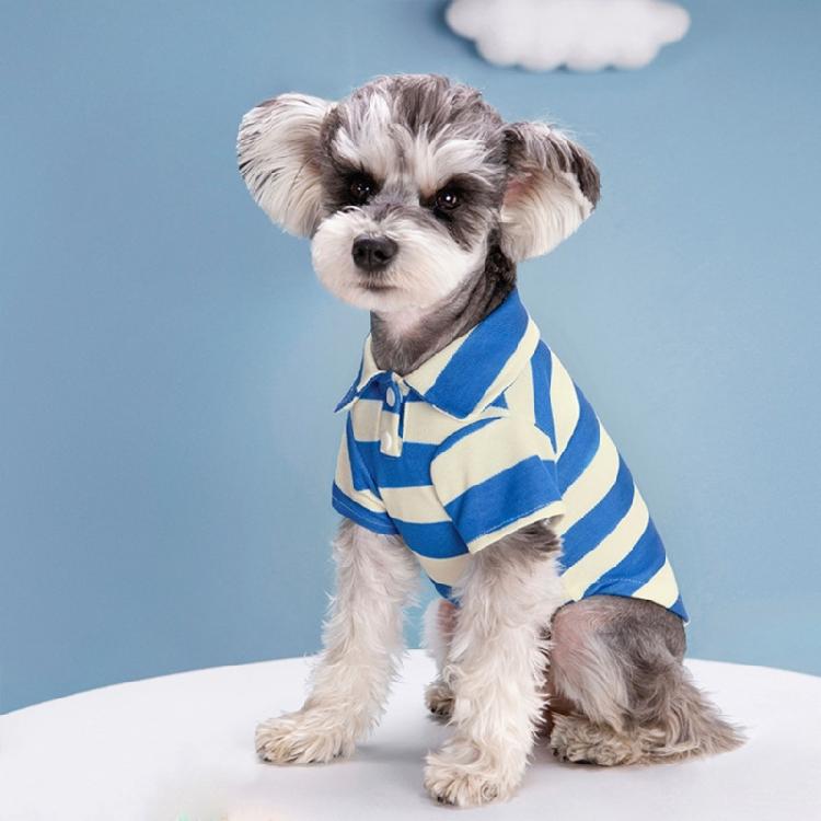 Dog Short Sleeved Shirt Casual PoloStriped T-Shirt Summer Clothing for Puppies