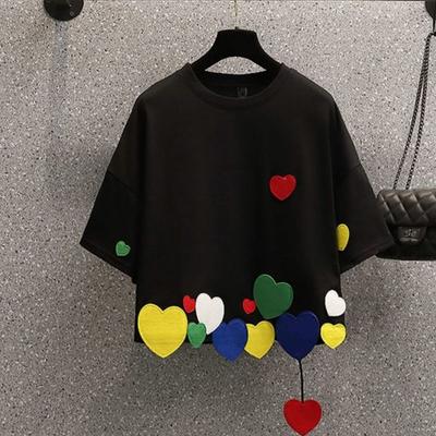 Летняя футболка с круглым вырезом и коротким рукавом для женщин, повседневные свободные пуловеры, хлопковые топы