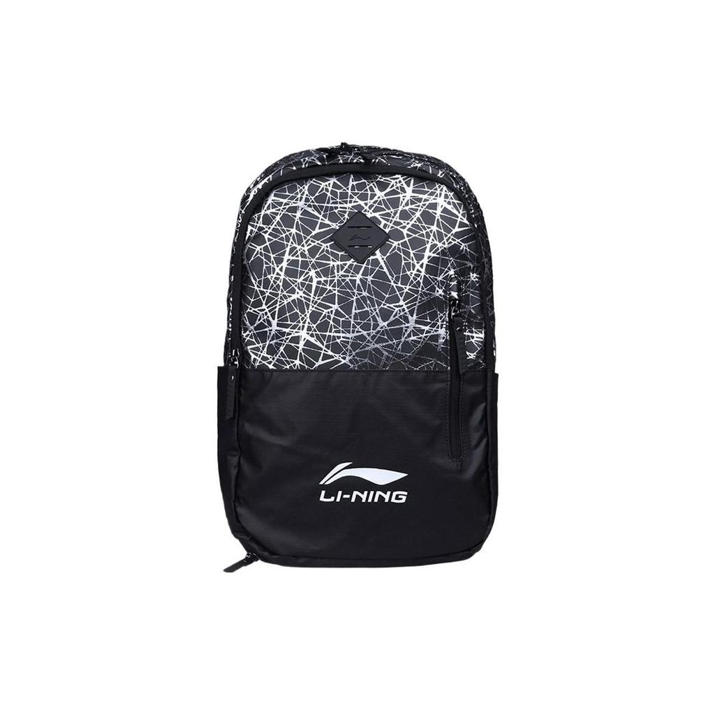 Li Ning Профессиональный Студенческий Трендовый Принт с Логотипом Ткань Теннисная Сумка Спортивная Сумка Бадминтонная Сумка Рюкзак Унисекс Рюкзак Черный Серебристый ABSQ388-1