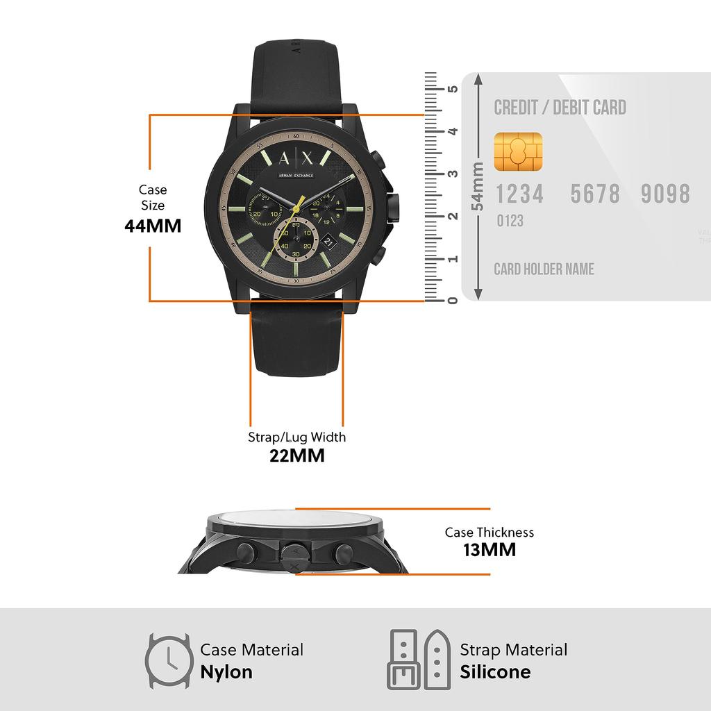 Armani Watch AX1343 Regular Import Black [AX Exchange] Men's