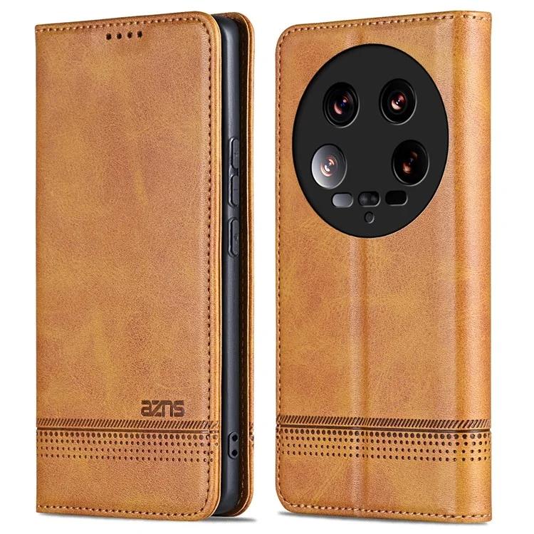 Для Xiaomi 14 Ultra кожаный чехол с текстурой из воловьей кожи, чехол-кошелек для телефона