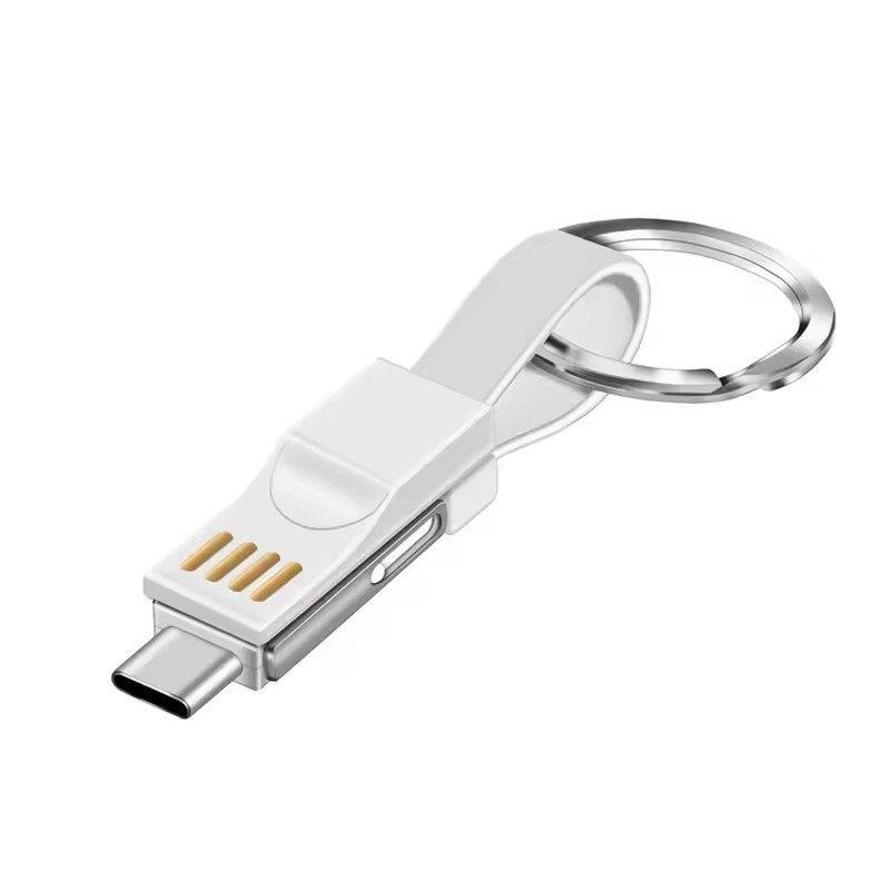 3 в 1 USB-кабель Micro USB Type C Кабель для Samsung Xiaomi Huawei 2A Mini Keychain Charger Зарядные кабели для IOS
