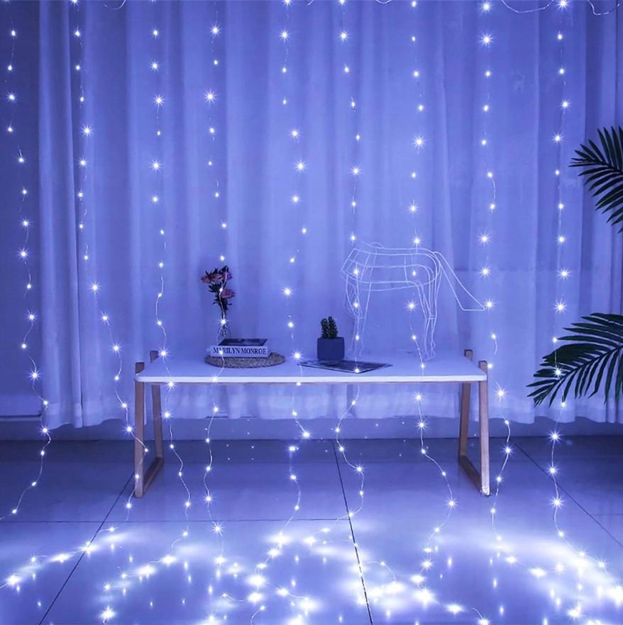 Garland Light Curtain for Window 3X3M Cold Color