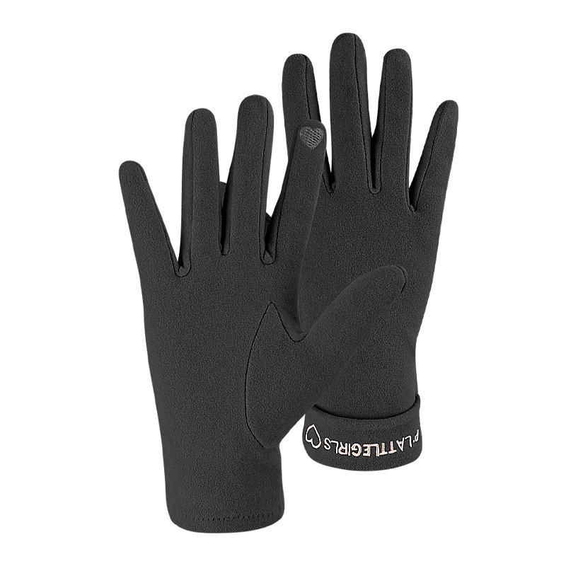 Autumn Winter Thin Korean-Style Tencel De Velvet Touchscreen Gloves Single-Layer Outdoor Cycling Driving Warm Womens Gloves