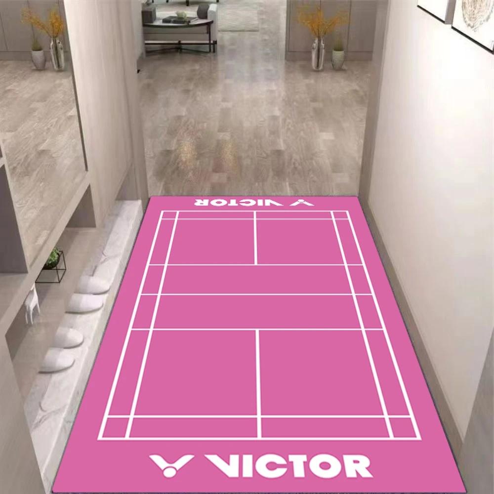 Красочный ковер с тематикой бадминтона, нескользящий коврик для пола для гостиной, спальни, декор для любителей спорта, веселый, повседневный, домашний акцент