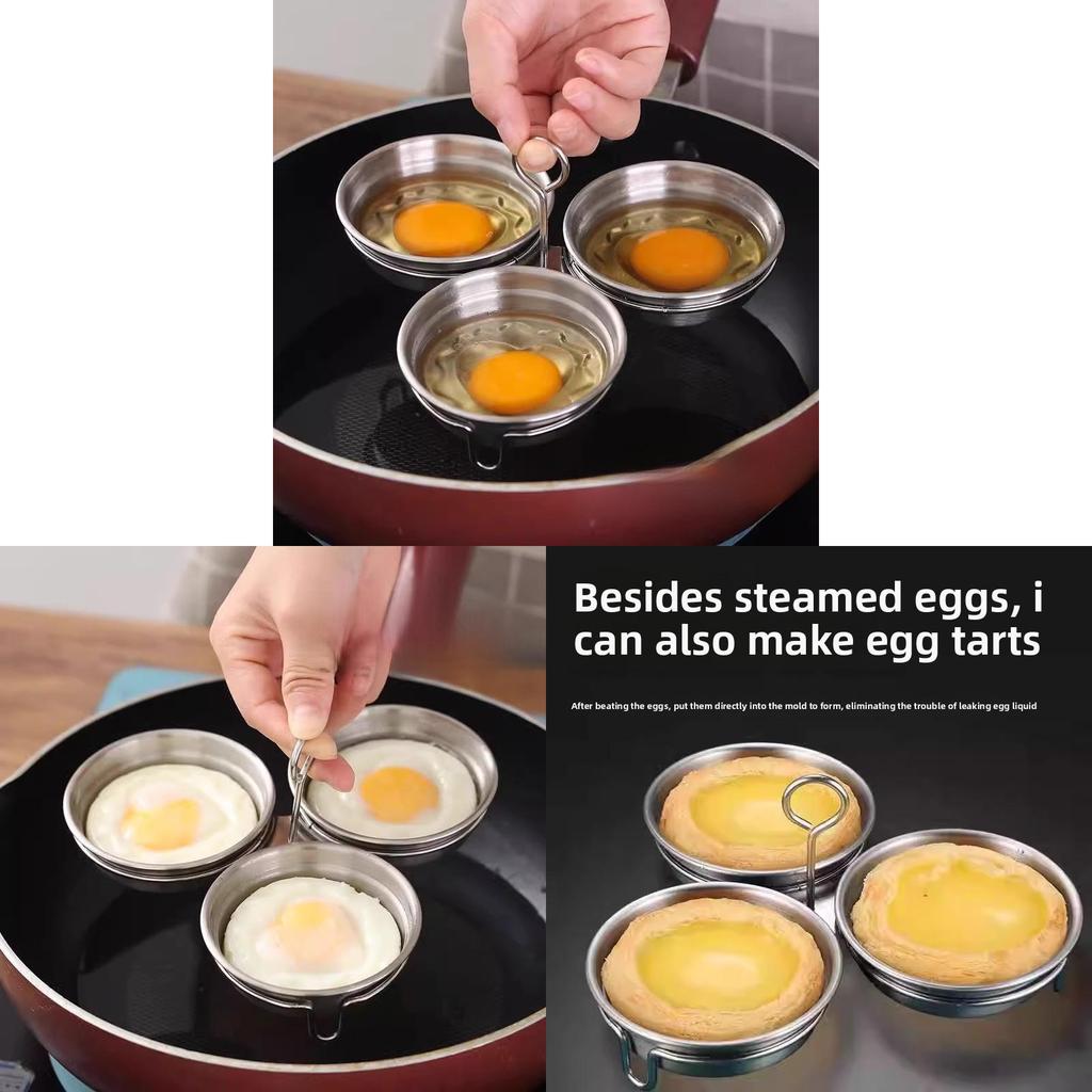Stainless Steel Heartshaped Egg Cooker With 3in1 Steaming Insert For Home Breakfast Preparation