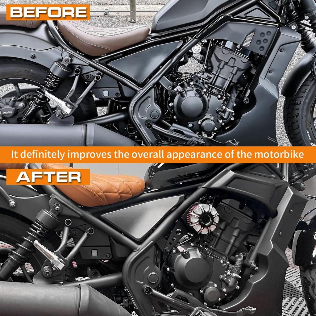 WOOGA Motorcycle Air Cleaner Air Filter Intake Air Purifier Trim Cover Right Engine Upper Cover for Honda Rebel CL250 CL300 Parts CMX250/300 2017-2024