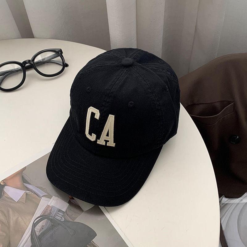 New big head circumference CA letter soft top baseball cap female couple ins face small sunshade cap male summer