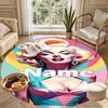 Custom Name Personalized Singer Print Round Rug, Versatile Home Decor Carpet, for Playroom, Apartment, Balcony, Entryway, Hallway Gift