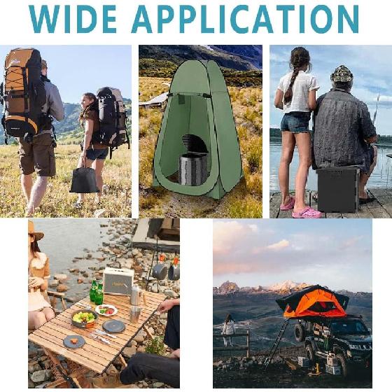 Portable Camping Toilet for Adults Outdoor with Lid Folding Composting Toilets for Hiking Waterproof Porta Potty, Car Camping Essentials
