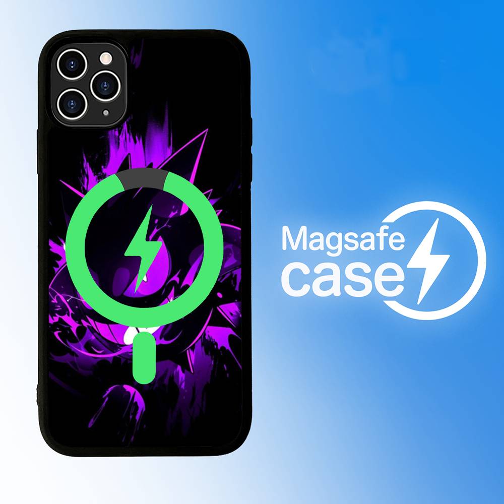 Trendy Pokemon Gengar Print Phone Case For iPhone 13 14 15 11 12 16 17 Pro Max Plus Magsafe Magnetic Shell