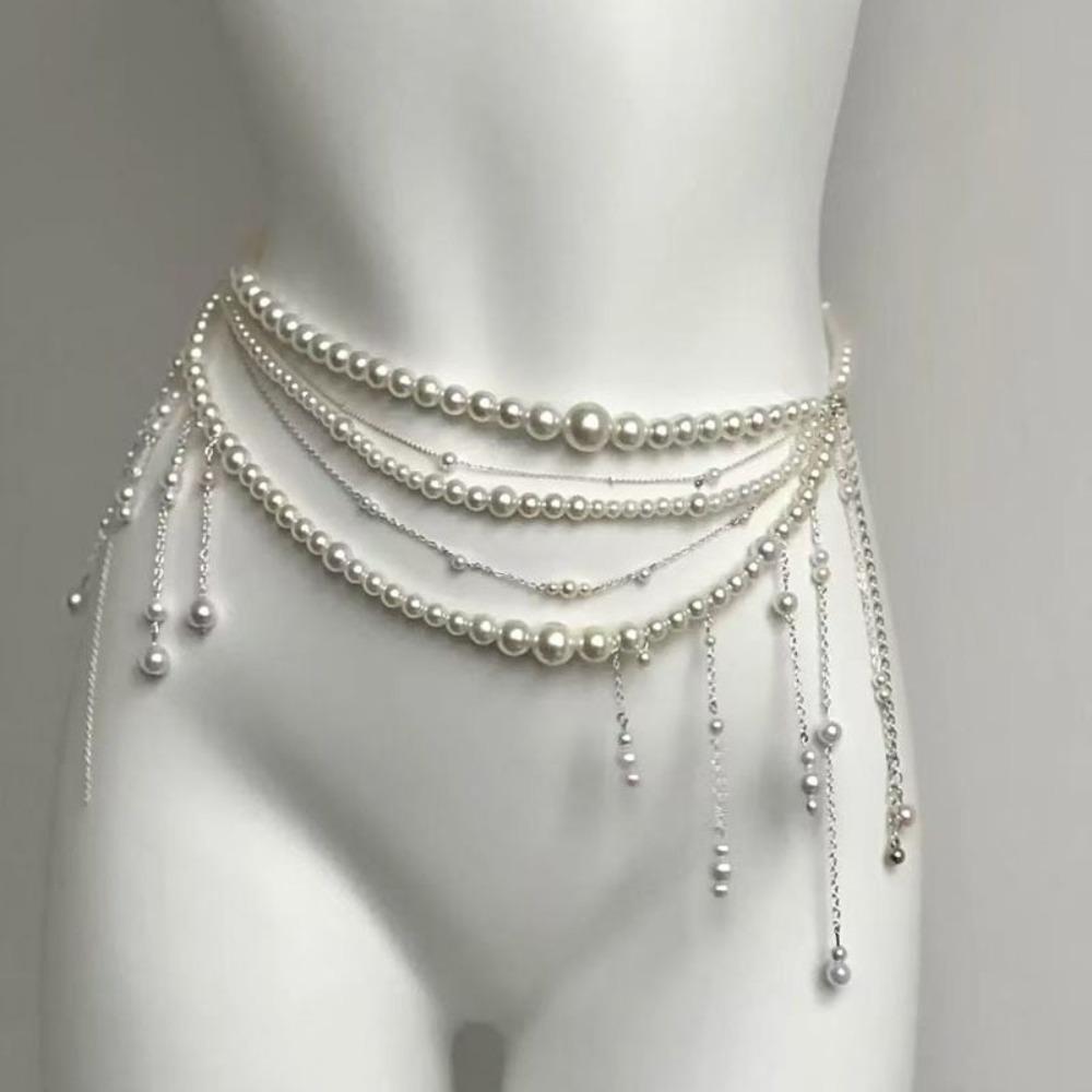 Elegant Pearl Waist Chains Versatile Hip Chain Fashion Body Jewelry Women