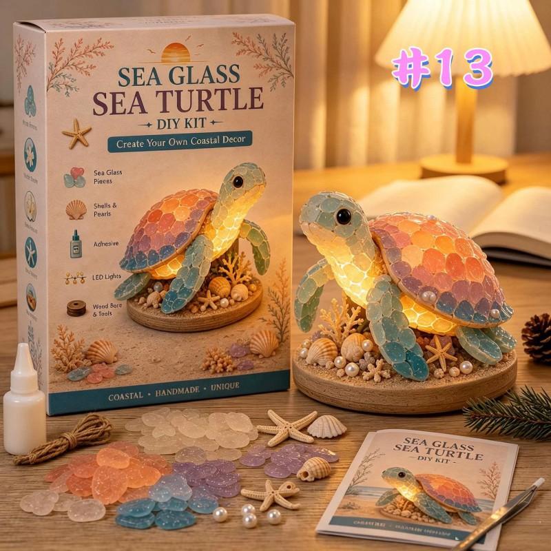 DIY Sea Glass 3D Christmas Tree Craft Kit Ocean Animal Ornament Decor Holiday Home