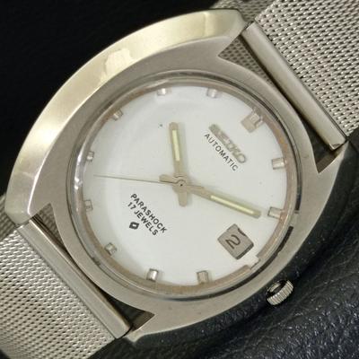 Б/У винтажные мужские часы SEIKO AUTOMATIC 7005A JAPAN с датой и белым циферблатом a433804-2