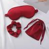 Silk-Like Eye Mask Set: Headband, Scrunchies, Bag - Perfect Wedding Favor & Outdoor Sleep Companion