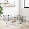 171626 vidaXL Pet Cage 12 Panels and Door Black 35x35 Cm