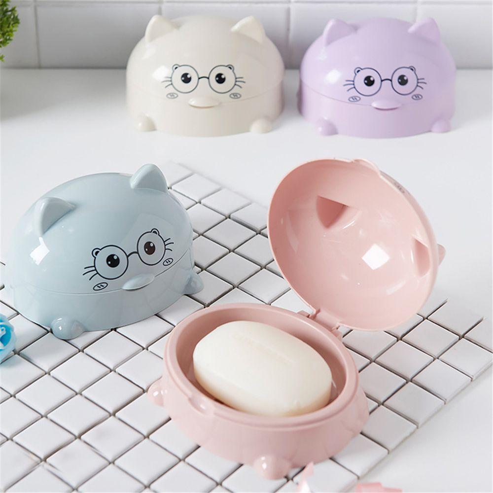Cute Soap Holder Bathroom Cartoon With Cover Soap Box Soap Dish
