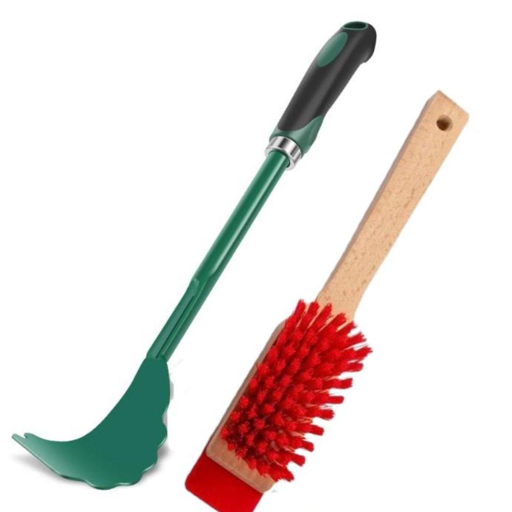 Gardening Tool Set With Brush And Scraper For Lawn Mower Blade And Yard Equipment Cleaning For Grass And Debris Removal