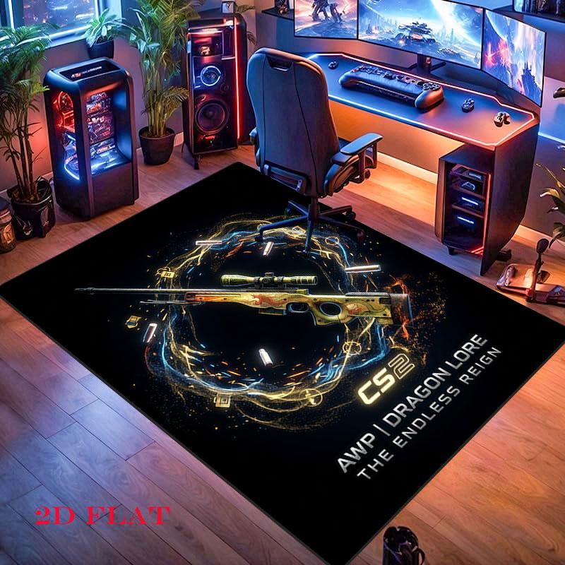 csgo2 Carpet Rug for Living Room Bedroom Home Sofa Decoration,Kids play Nonslip Floor Mat