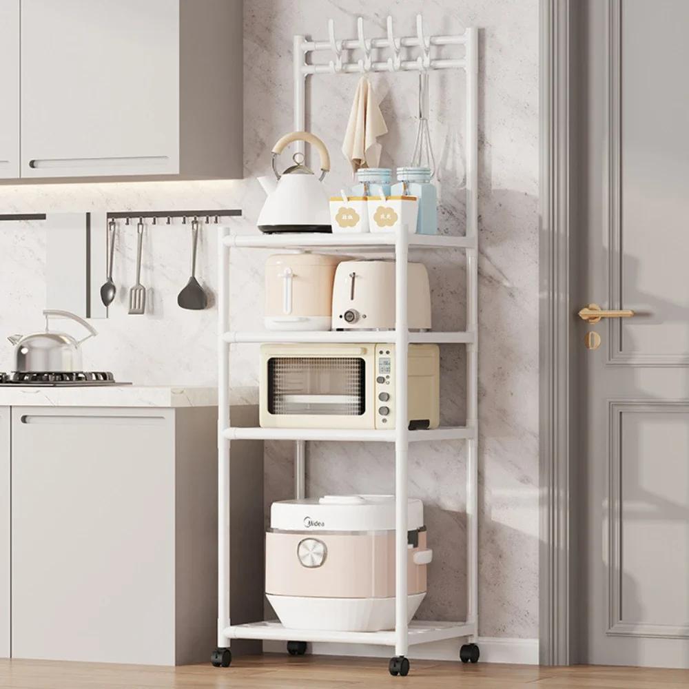 Kitchen Storage Rack Microwave Oven Pot Rack Floor Standing Household Seasoning Storage Rack Multilayer Simple Organizer Kitchen