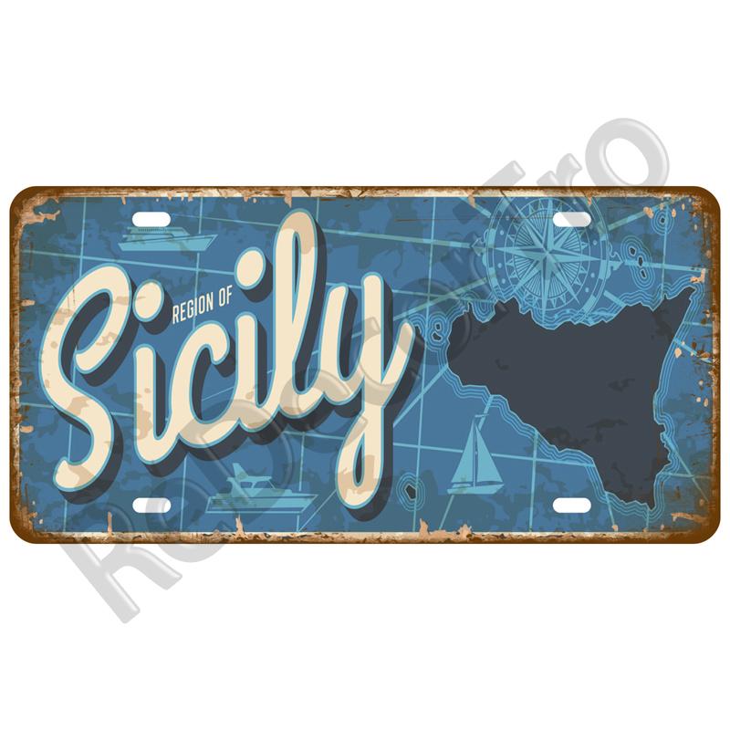 Retro Landmark Country Metal Sign Tinplates Plate Plaque Metal Vintage Tin Sign Home Decor For Man Cave Bar Pub Club Decoration