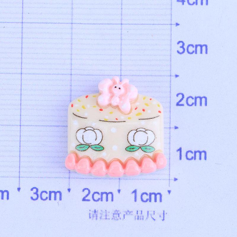 10Pcs New Lovely Cartoon Birthday Party Animal Cake Series Resin Scrapbook Diy Jewellery Hairpin Accessories Decorate Craft A86