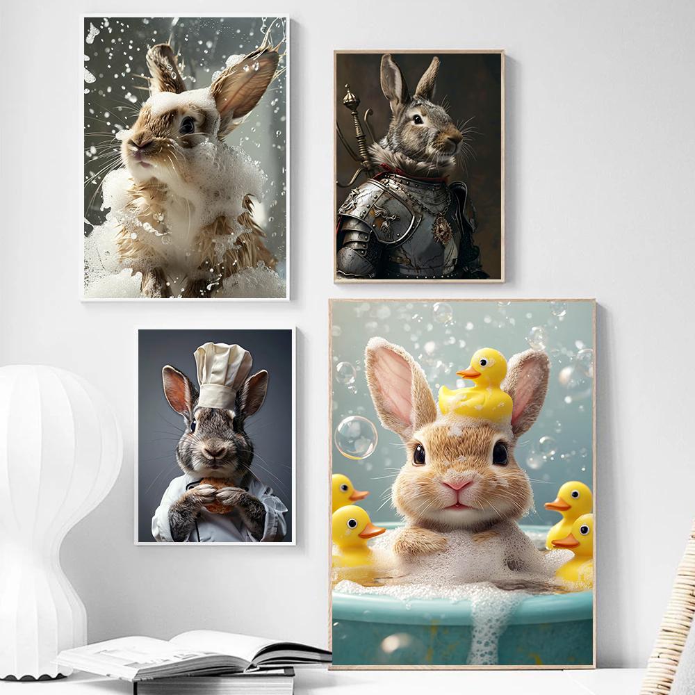 Interesting Rabbit Professional Portrait Posters Game Chef Hero Modern Prints Canvas Wall Art Pictures Home Living Room Decor