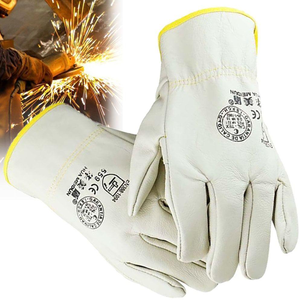 Жаростойкие сварочные перчатки кожаные защитные варежки прочные рабочие безопасные перчатки рабочее место