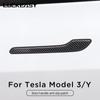 For Tesla Model 3 Y Carbon Fiber ABS Styling Premium Durable Accessories Model3 2023 Car Door Handle Cover Protector