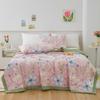 Elegant Floral Pattern Summer Quilt 100% Cotton Skin-friendly Breathable Air Conditioning Quilt Camping Travel Thin Blanket