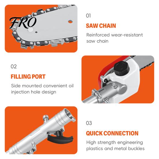 Gas Powered Chainsaw Pole Saw, 26CC Extendable Reach to 9.8FT, 2 Saw Cycle Powerful for Outdoor Tree Trimming Power
