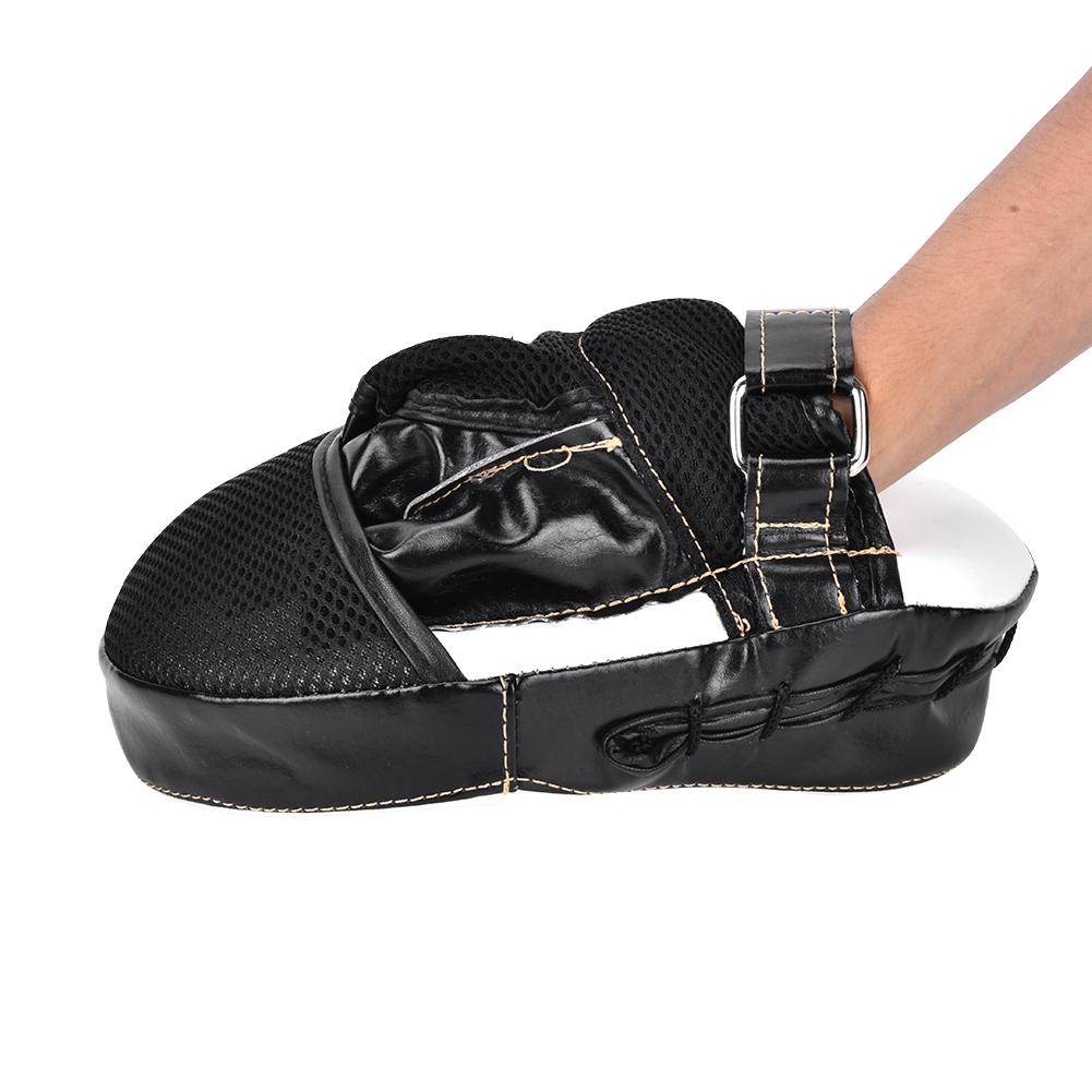 PU Leather Curved Boxing Hand Target Mitt Punching Pad Kickboxing Thai Training Fitness