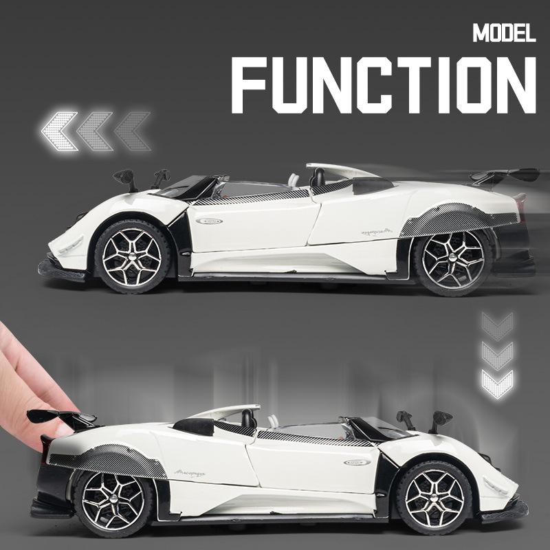 1/32 Pagani Zonda HP Barchetta Суперкар Сплав Модель автомобиля Звук и свет Инерционный Детская игрушка Предметы коллекционирования Подарок на день рождения