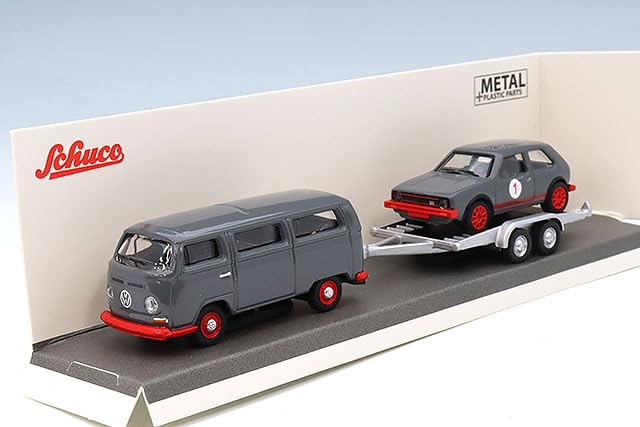 Schuco 1/87 Автобус Volkswagen T2 с прицепом и Volkswagen Golf I GTI