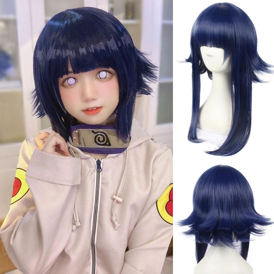 Синтетический парик с короткими волосами в черно-синем стиле, детский стиль косплея, парик для косплея в стиле мультфильма с прямой челкой