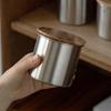 1Pc Storage Jars with Airtight Lid, Containers Kitchen Food Canisters with Acacia Wood Lids for Coffee Beans/Sugar/Tea/Nuts