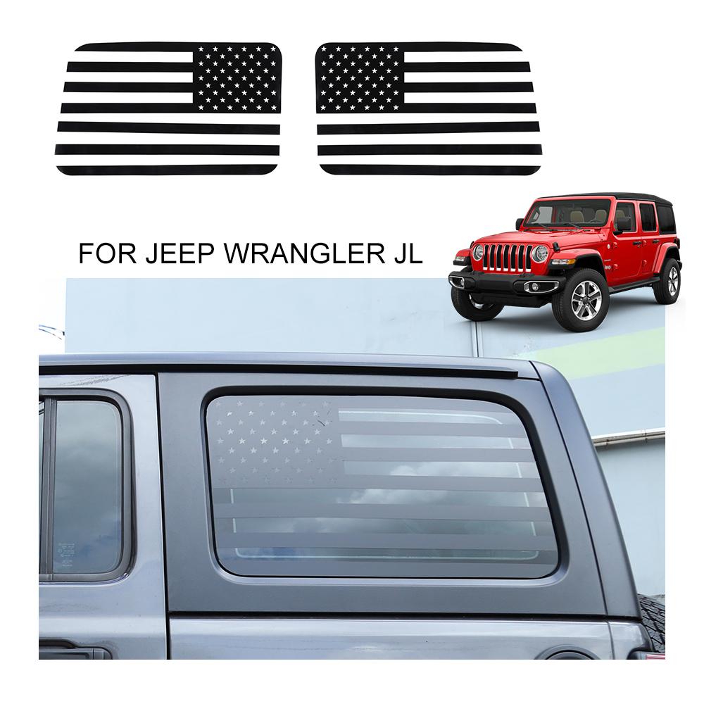 USA Flag Window Decal For Jeep Wrangler JL 2018+ Rear Window Sticker Accessorie