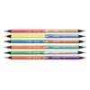 Pack of 6 Triangular Two-Tone Pencils - 2.9mm Lead - Ergonomic Shape - Break-Resistant - Fluo and Metallic Colors - 7123306