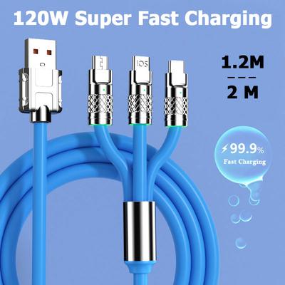 3 в 1 120 Вт 6 А кабель для быстрой зарядки типа C Micro USB шнур для зарядки iPhone 14 Pro Max Samsung Xiaomi 13 телефон зарядное устройство USB провод