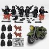 Военная фигурка из строительных блоков Черный солдат спецназа Беспорядки Вооруженный мотоцикл Игрушка 6 наборов Pyp