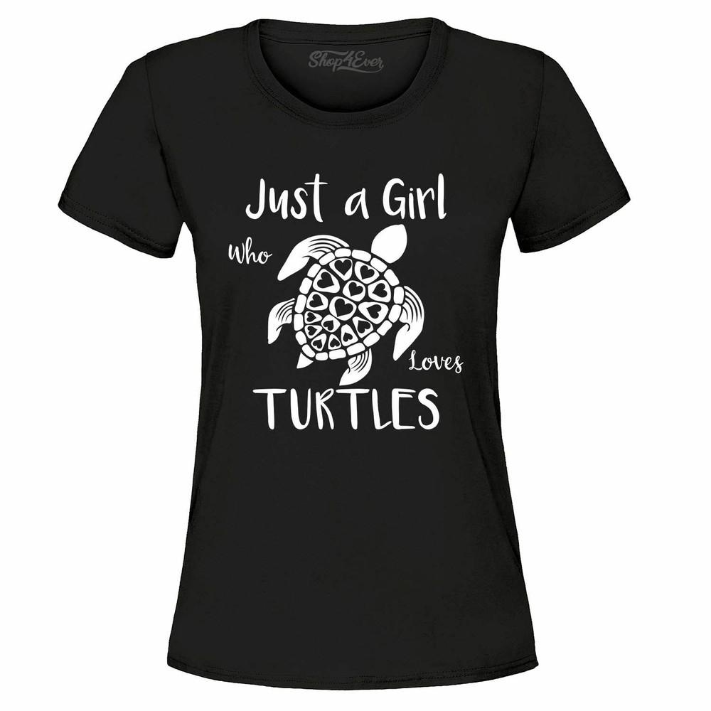 Just A Girl Who Loves Turtles Women's T-Shirt Turtle Lover Marine Bio Shirts