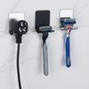 1pcs Stainless Steel Shaving Razor Holder Rack Men's Shaver Shelf Stand For Bathroom Shower Kitchen Storage Hook Wall Hanger