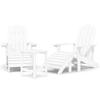VidaXL Adirondack Garden Chairs Footrest Table HDPE White